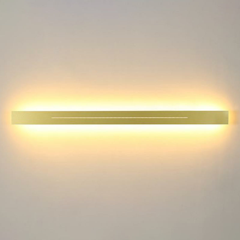 Modern Led Wall Light Fixture: Rectangular Linear Living Room Sconce Lighting Gold / Small Warm