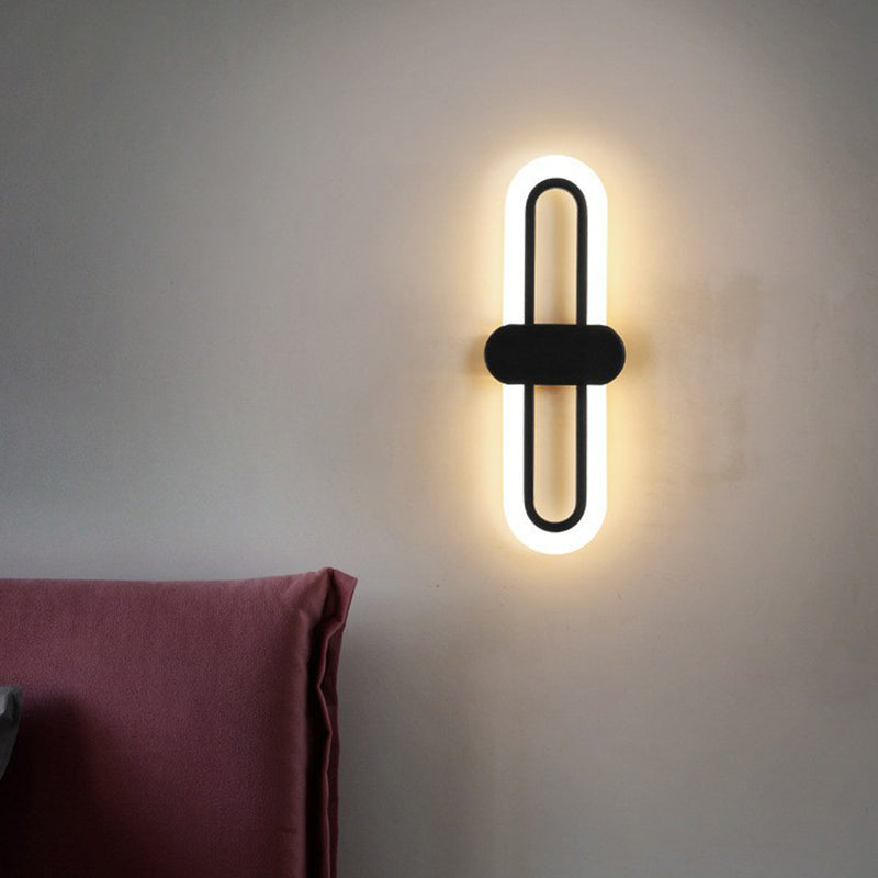 Modern Led Wall Sconce Light Fixture - Acrylic Black