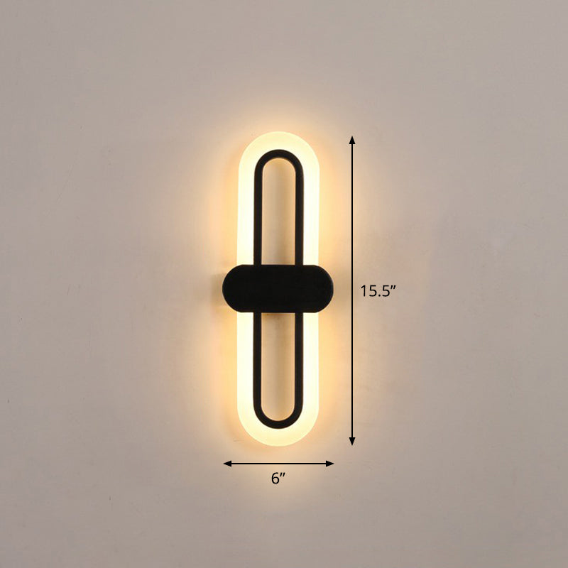 Modern Led Wall Sconce Light Fixture - Acrylic Black / Small Warm