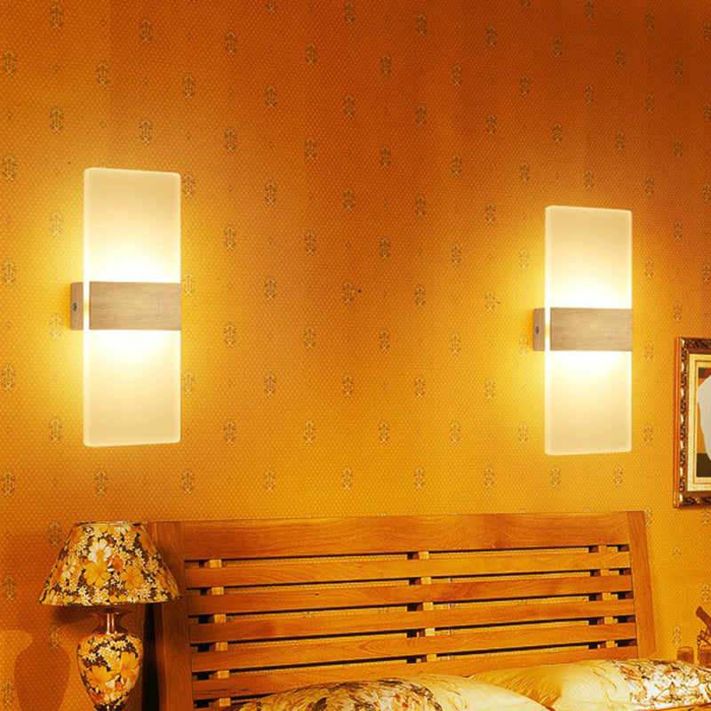 Modern Acrylic Geometric Led Wall Sconce Lamp: Stylish Bedside Lighting Fixture