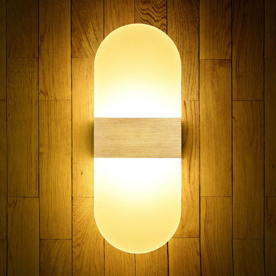 Modern Acrylic Geometric Led Wall Sconce Lamp: Stylish Bedside Lighting Fixture Gold / Warm Fillet