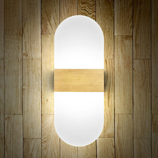 Modern Acrylic Geometric Led Wall Sconce Lamp: Stylish Bedside Lighting Fixture Gold / White Fillet