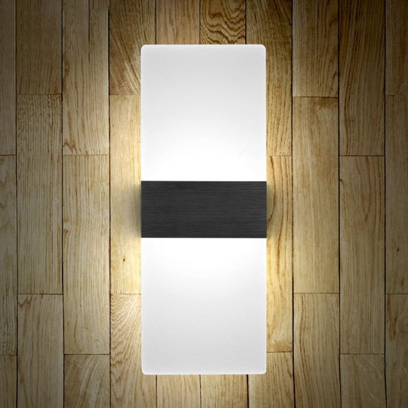 Modern Acrylic Geometric Led Wall Sconce Lamp: Stylish Bedside Lighting Fixture Black / White Right