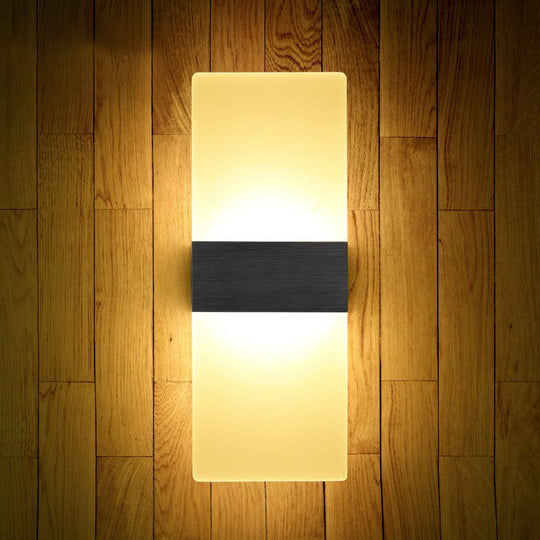 Modern Acrylic Geometric Led Wall Sconce Lamp: Stylish Bedside Lighting Fixture Black / Warm Right