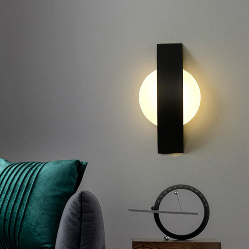 Modern Geometric Acrylic Led Wall Sconce For Living Room Lighting Black / Warm Round