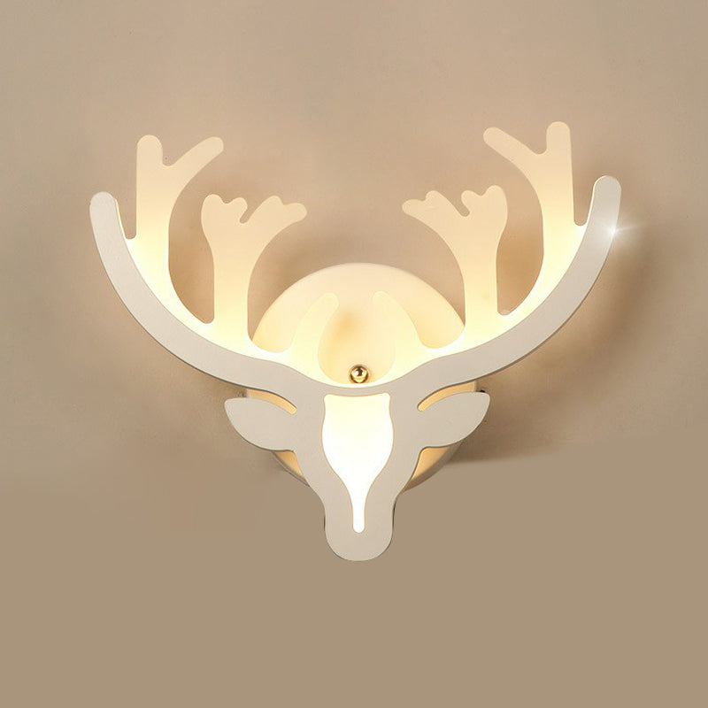 Modern Antler Sconce Light Fixture - Acrylic Corridor Lighting In White / C