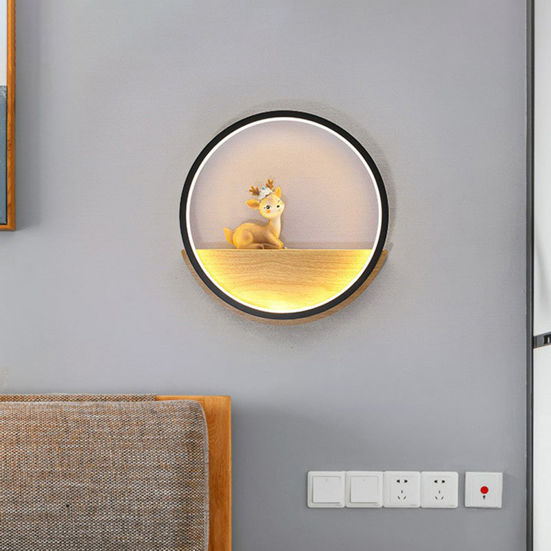 Modern Led Wall Sconce With Decorative Deer For Living Room