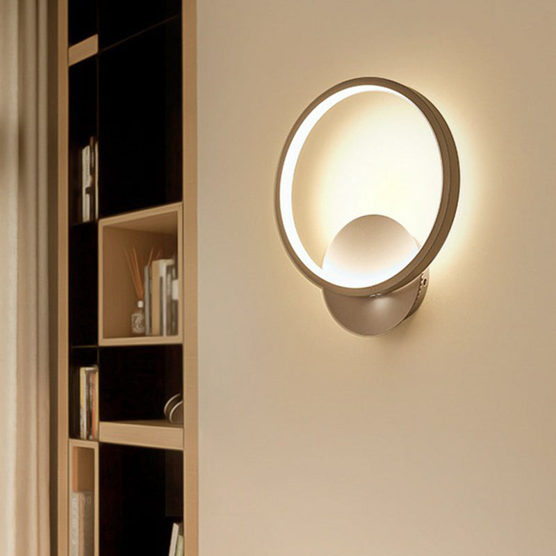 White Nordic Style Led Wall Sconce - Shaded Acrylic Corridor Light Fixture