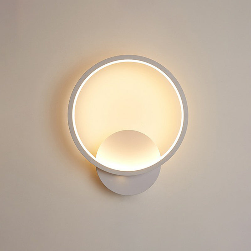 White Nordic Style Led Wall Sconce - Shaded Acrylic Corridor Light Fixture / A