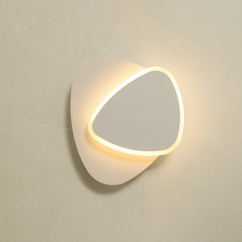 White Nordic Style Led Wall Sconce - Shaded Acrylic Corridor Light Fixture / F