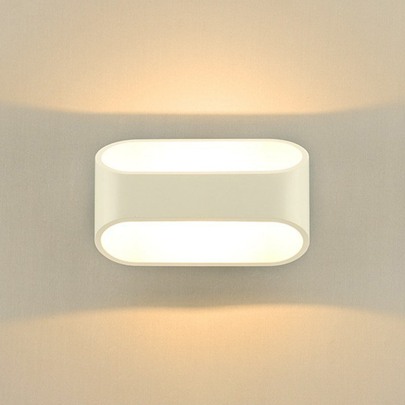 White Nordic Style Led Wall Sconce - Shaded Acrylic Corridor Light Fixture / H