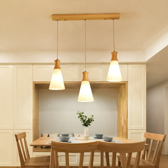 Contemporary White Glass Hanging Light with 3 Heads - Perfect for Dining Room Ceiling Lighting