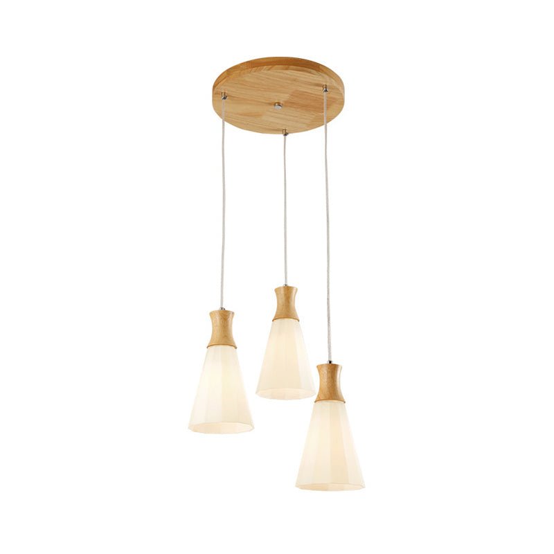 Contemporary White Glass Hanging Light with 3 Heads - Perfect for Dining Room Ceiling Lighting
