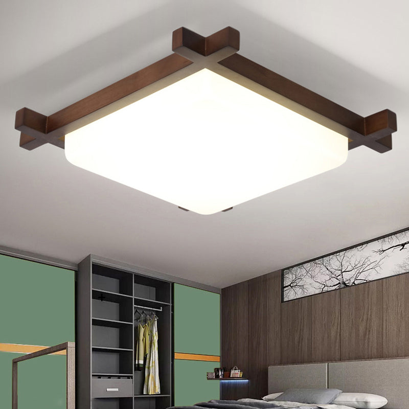 Nordic Style Square Flush Ceiling Light With Acrylic Shade And Led Ideal For Bedroom Living Room In