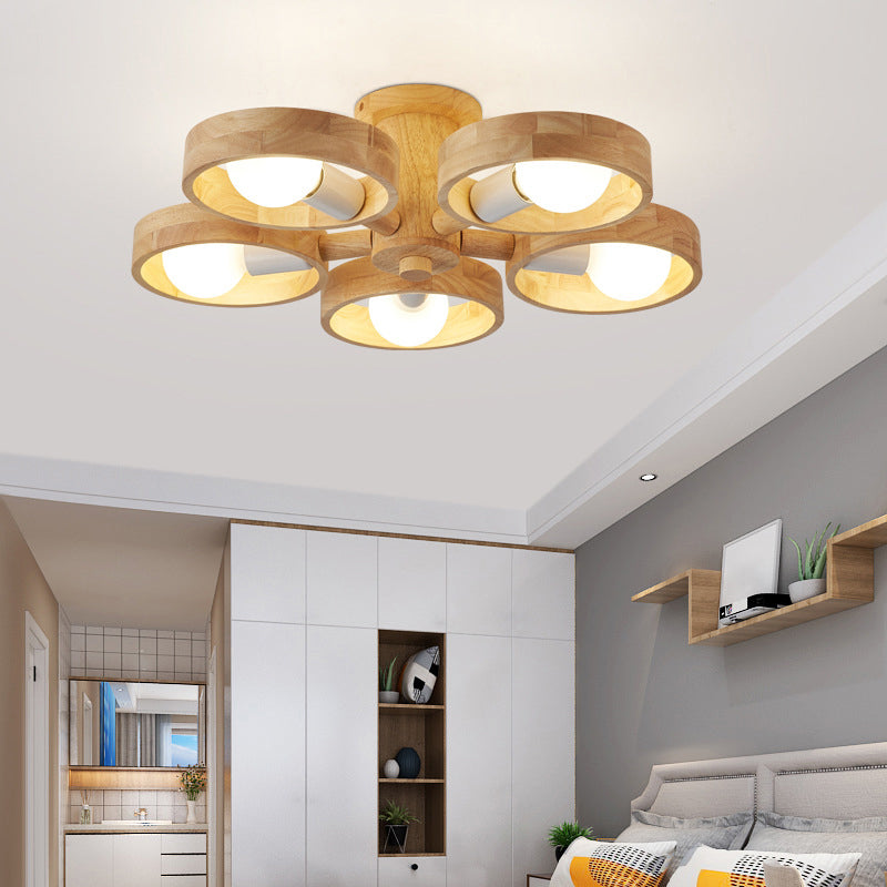 Contemporary Wood Chandelier For Living Room Ceiling Lighting 5 /
