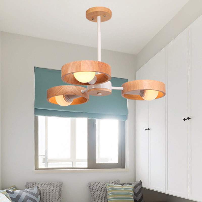 Circle Shaped Wooden Pendant Chandelier - Simplicity For Bedroom Lighting