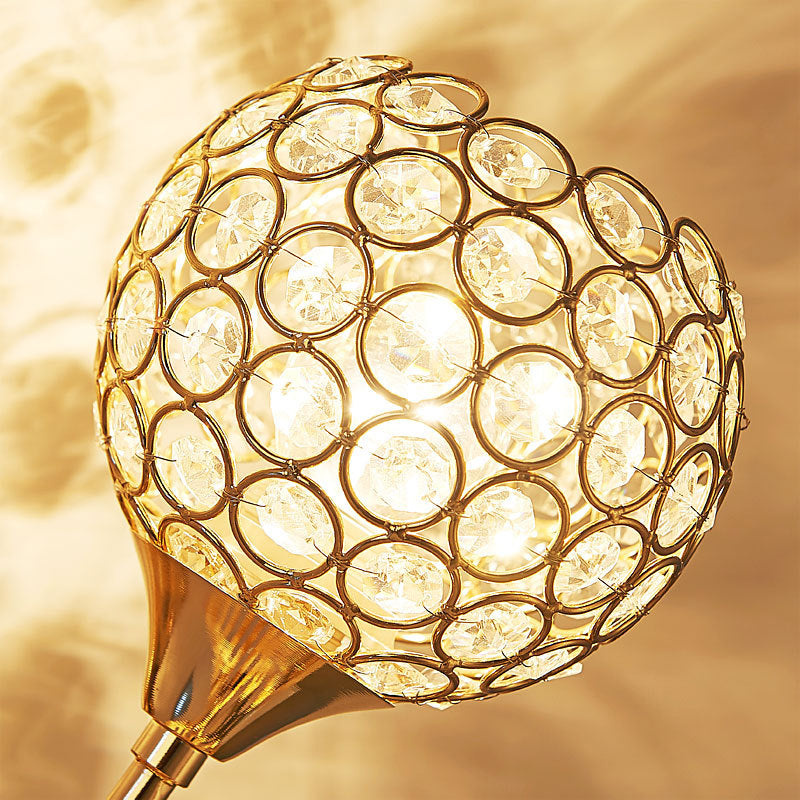 Vintage Gold Wall Lamp With Crystal Shade - Corridor Mount Lighting