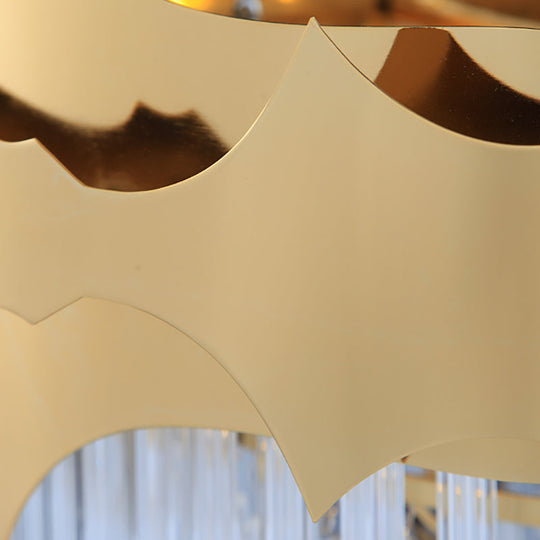 Modern Tapered Chandelier Pendant Light - Clear Glass - 6-Light - Gold Finish
