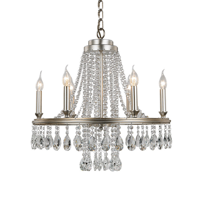 6-Light Metal Candle Chandelier Pendant For Modern Dining Rooms