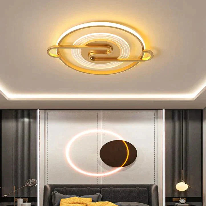 New Simple Modern Led Ceiling Lamp For Bedroom Round Gold 42Cm / White Light