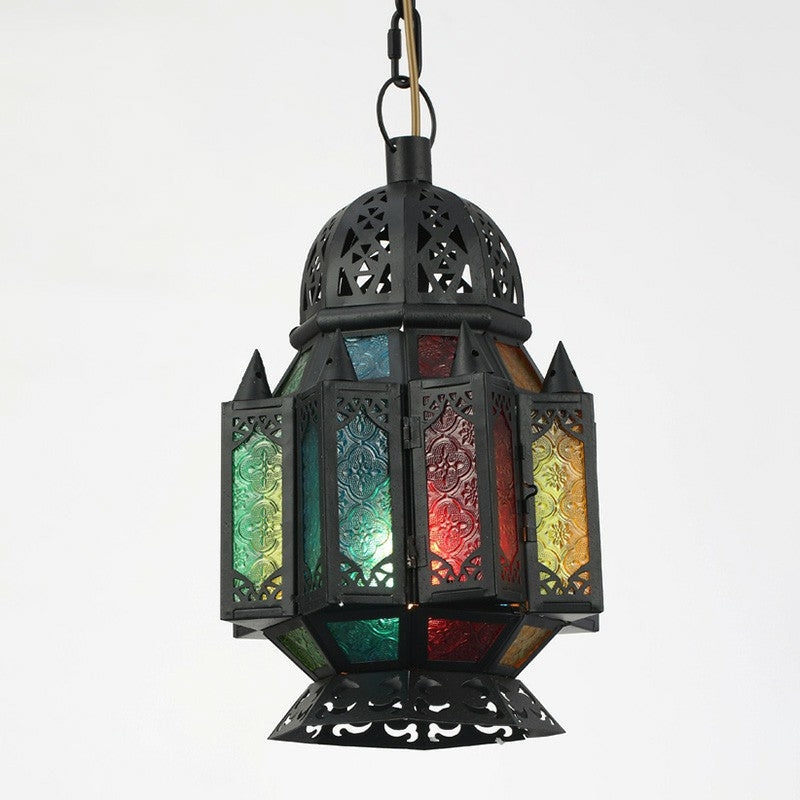 Antique Shaded Single Suspension Pendant Light In Black For Cafes