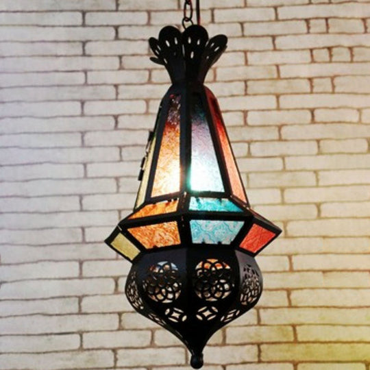 Black Retro-Style House Shaped Metallic Ceiling Light For Restaurants