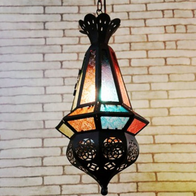 Black Retro-Style House Shaped Metallic Ceiling Light For Restaurants / H