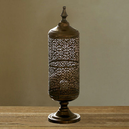 Rustic Iron Nightstand Lighting In Bronze For Living Room