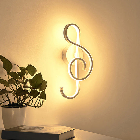 Modern Acrylic Led Wall Light Fixture - Music Note Design For Living Room