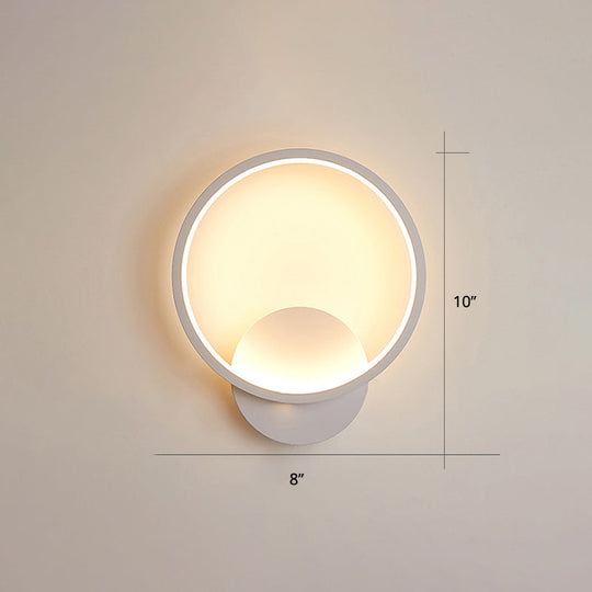White Shaded Led Wall Light For Living Room - Simplicity Meets Acrylic Mount Lighting / G