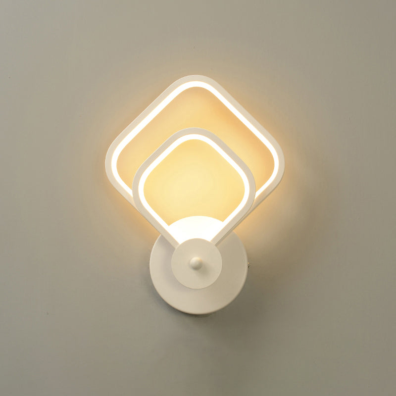 White Shaded Led Wall Light For Living Room - Simplicity Meets Acrylic Mount Lighting / D