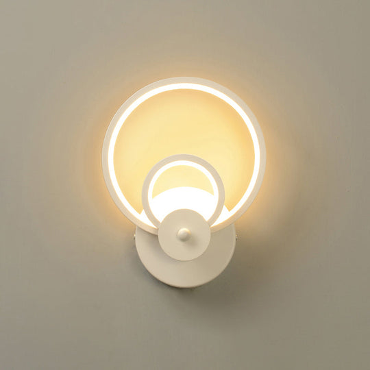 White Shaded Led Wall Light For Living Room - Simplicity Meets Acrylic Mount Lighting / C