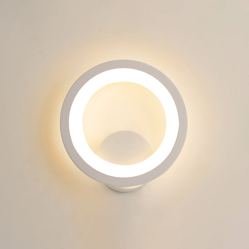 White Shaded Led Wall Light For Living Room - Simplicity Meets Acrylic Mount Lighting / A