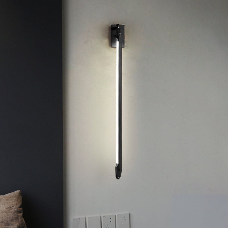 Rotatable Led Wall Light For Corridors - Minimalist Metallic Design Black