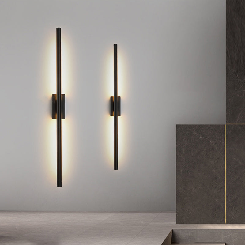 Modern Led Wall Mount Light - Linear Shape Acrylic Design For Living Room Black / 23.5 Warm