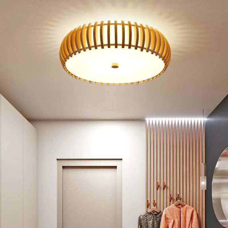Nordic Simple Bedroom Warm Romantic Study Restaurant Solid Wood Ceiling Lamp