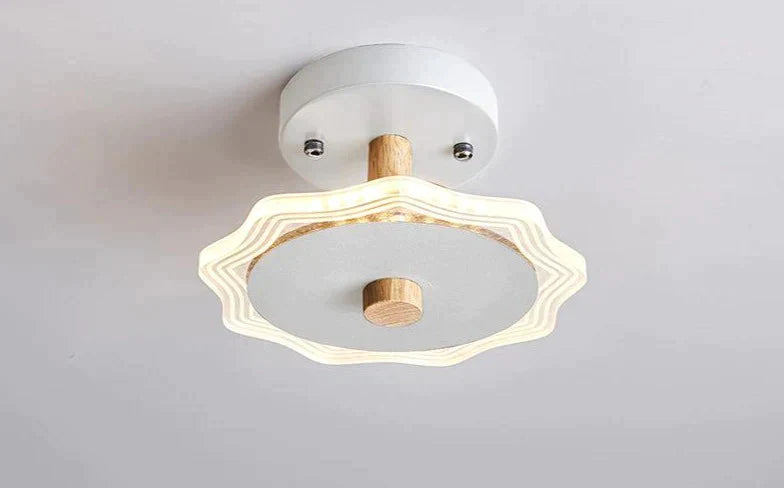 Nordic Wind Log Simple Creative Room Led Ceiling Lamp A White / Led Tricolor Light