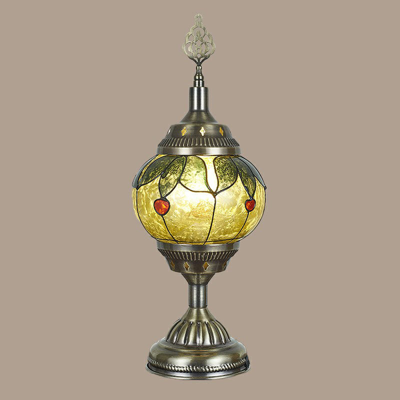 Iron Nightstand Lamp - Turkish-Style 1-Light Table Lighting For Study Room In Bronze Finish / C