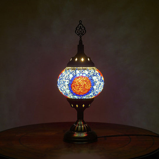 Iron Nightstand Lamp - Turkish-Style 1-Light Table Lighting For Study Room In Bronze Finish / B