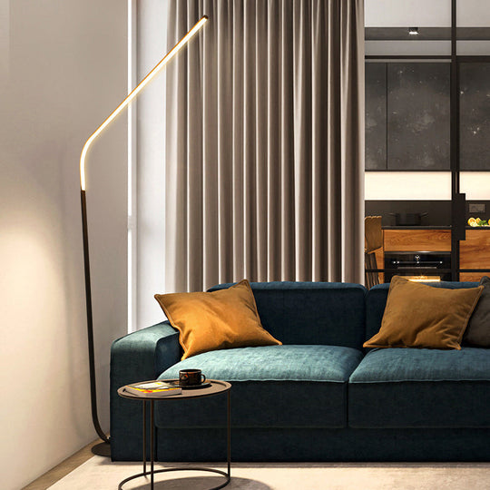 Minimalist Led Floor Lamp For Living Room - Acrylic Fishing Rod Design