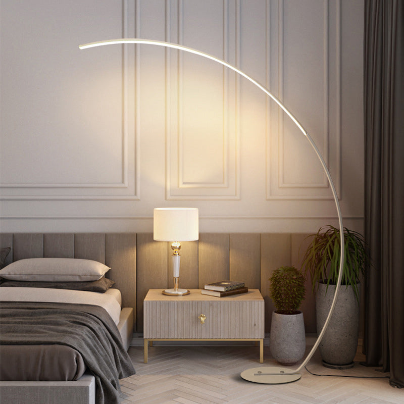Modern Acrylic Floor Lamp: White Led Lighting For Living Room With Fishing Rod Stand /