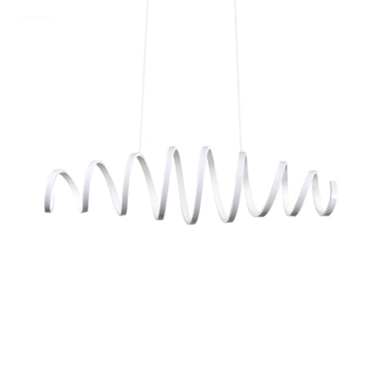 Contemporary Led Spiral Chandelier Pendant Light In White - Ideal For Dining Room