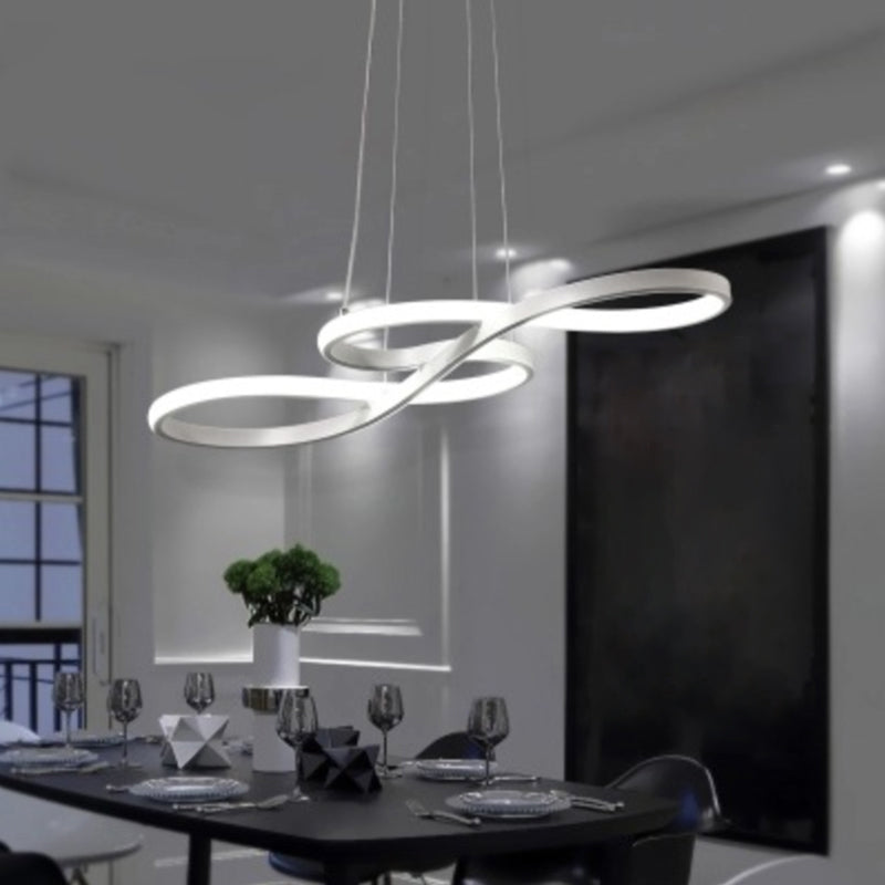 Metal Music Note Led Pendant Light For Dining Room Elegant Chandelier Lighting White / 29.5