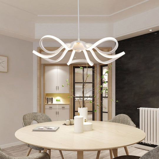 Minimalist Acrylic Led Pendant Light In White - Ideal For Restaurants