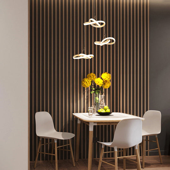 Nordic Style Seamless Curves Pendant LED Light for Dining Room - Aluminum Hangable Lighting