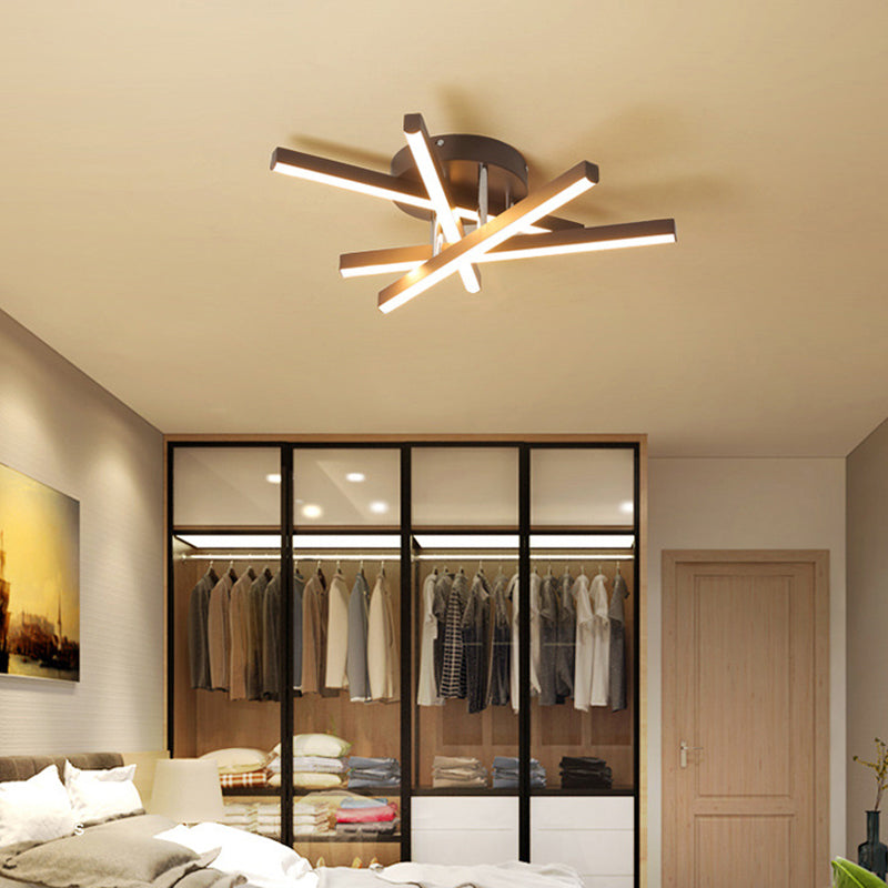 Modern Black Aluminum Led Flush Mount Ceiling Light For Bedrooms 4 / Warm