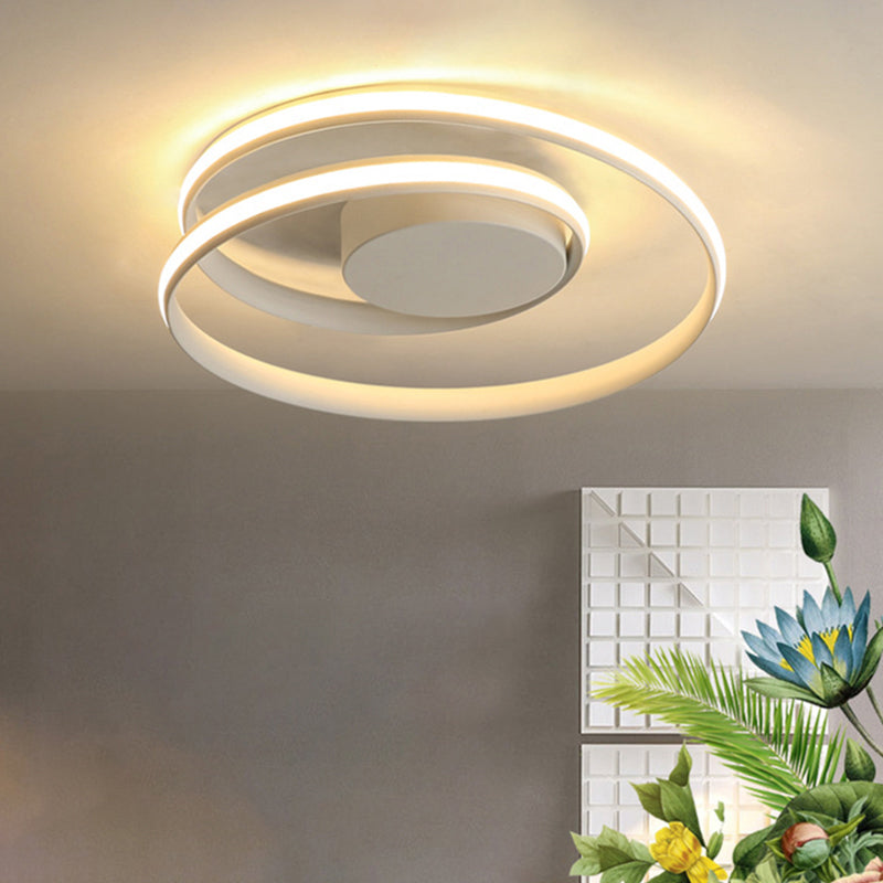 Minimalist Aluminum Led Ceiling Light With Seamless Curve Mounting White / 18 Warm