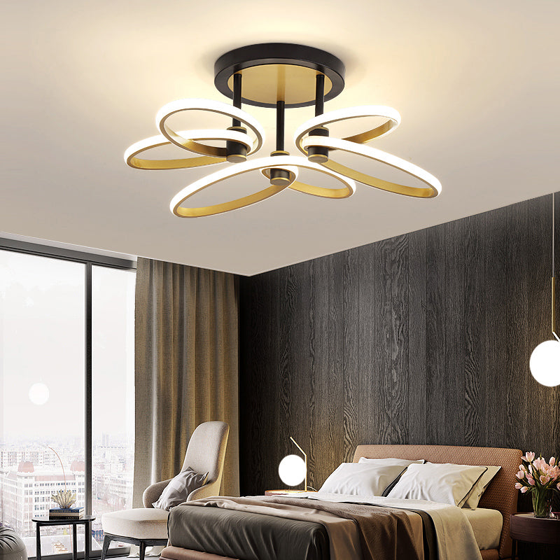 Modern Led Butterfly Flush Ceiling Light In Gold With Acrylic Finish For Living Room