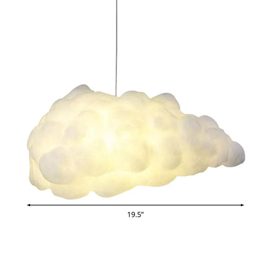 Cloudy Pendant Light Artistry Fabric 1-Head Ceiling - White