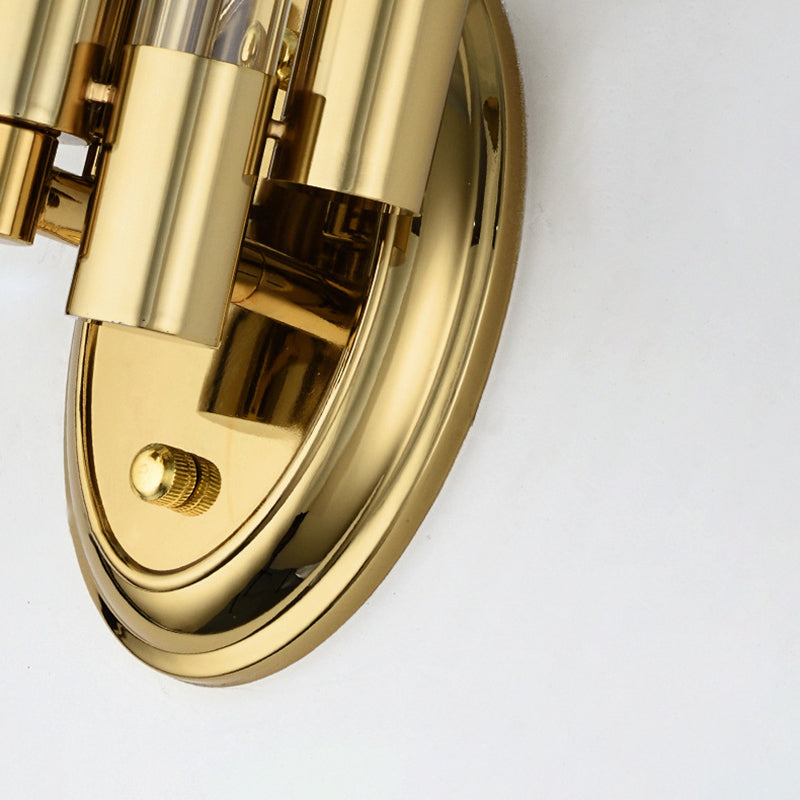 Frosted Glass Wall Sconce Lamp - Modern Stylish Tubed Design With Brass Finish Ideal For Living Room